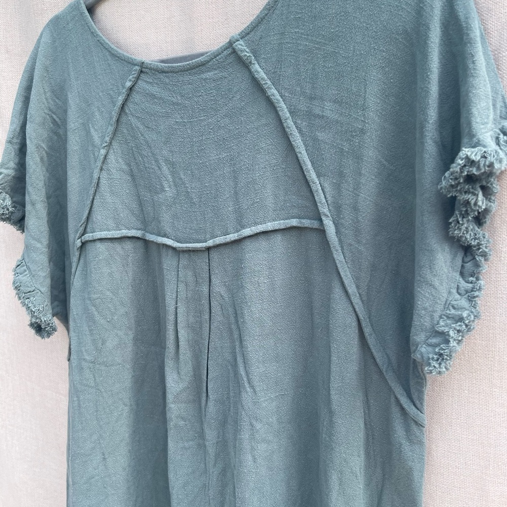 Frayed Hem jade Tunic Top, Umgee tunic top - Picture 5 of 9